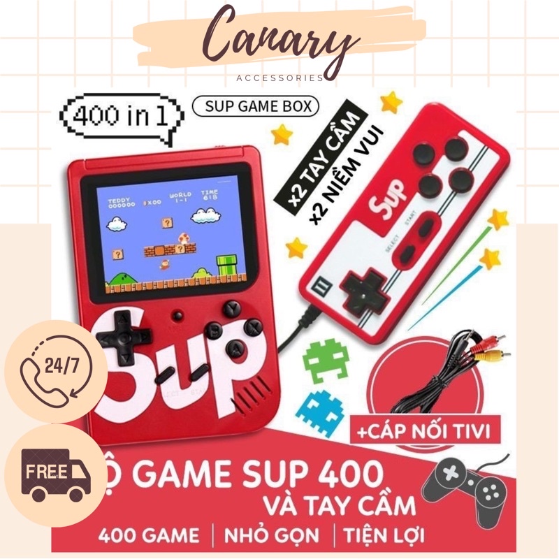 Máy Game Sup Mini 400 Game Cổ Điển (Kèm Tay Cầm Chơi 2 Người)