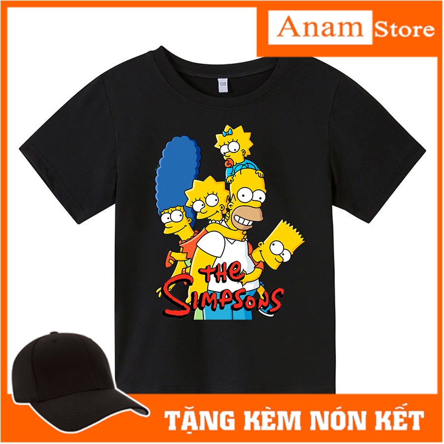 Áo thun cho bé the simpsons 1 , 4 màu, có size người lớn, Anam Store