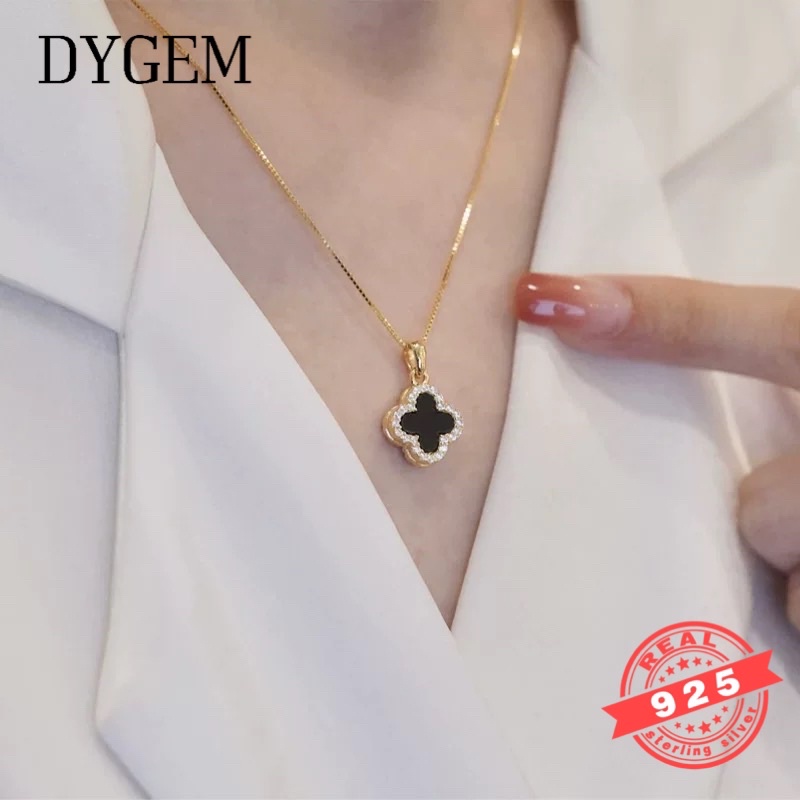 Dây chuyền bạc nữ - vòng cổ 4 lá may mắn VCA chuẩn s925 cao cấp - BẢO HÀNH BẠC TRỌN ĐỜI