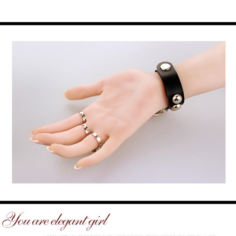 Vòng Tay Da PU Phong Cách Rock Cho Nam