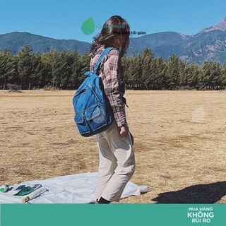 Ba lô vải jean hai túi học sinh phong cách Hàn Quốc Nam Nữ LAJEEN3108