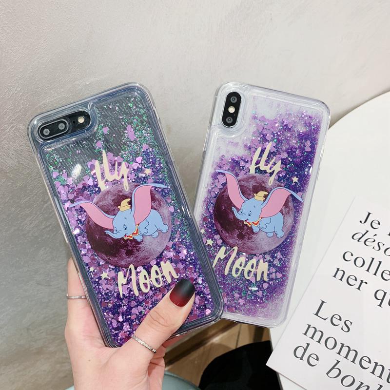 Ốp lưng kim tuyến nước hình con voi cho iPhone X XR XS Max 6S 6 7 8 Plus