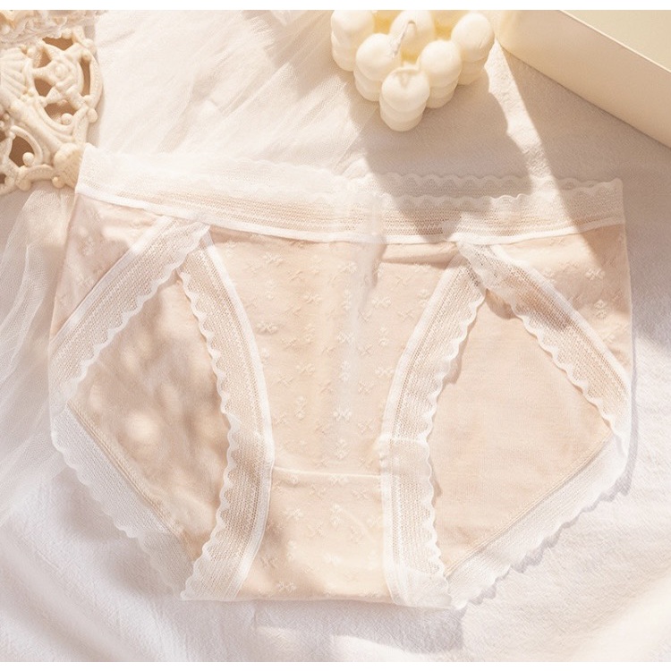 Set 4 quần hoa nhí nữ tính viền ren gợi cảm chất liệu cotton thấm hút mồ hôi Missie Q02