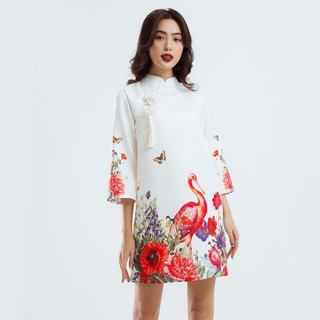 Đầm Gấm Cao Cấp Hoa Nổi EDINI - D1188
