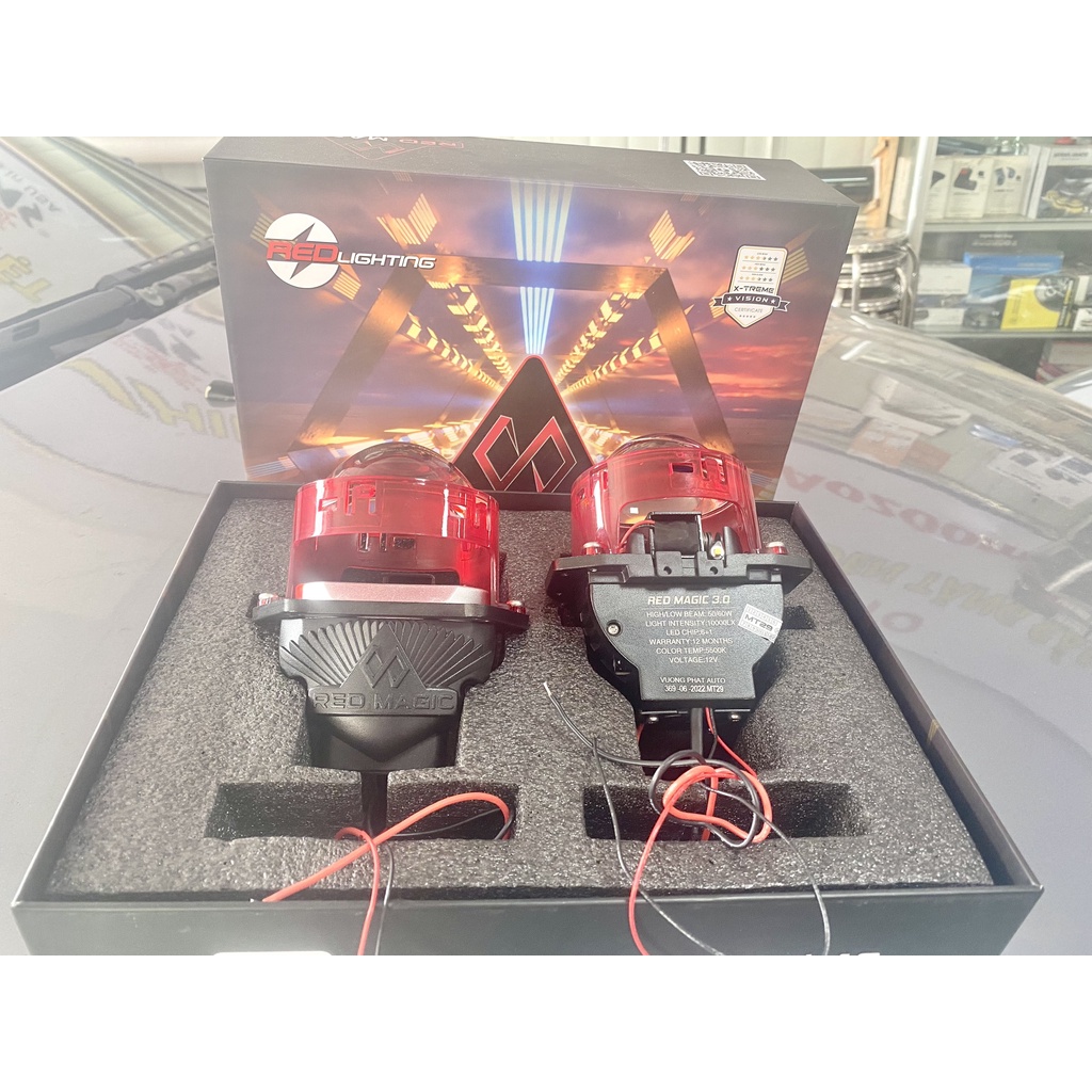 Bi Cầu Ô Tô Xe Máy Titan Red Magic GTR Chính Hãng Miễn Phí Lắp Đặt, Đèn Led Trợ Sáng Siêu Sáng Siền Bảo Hành 12 Tháng