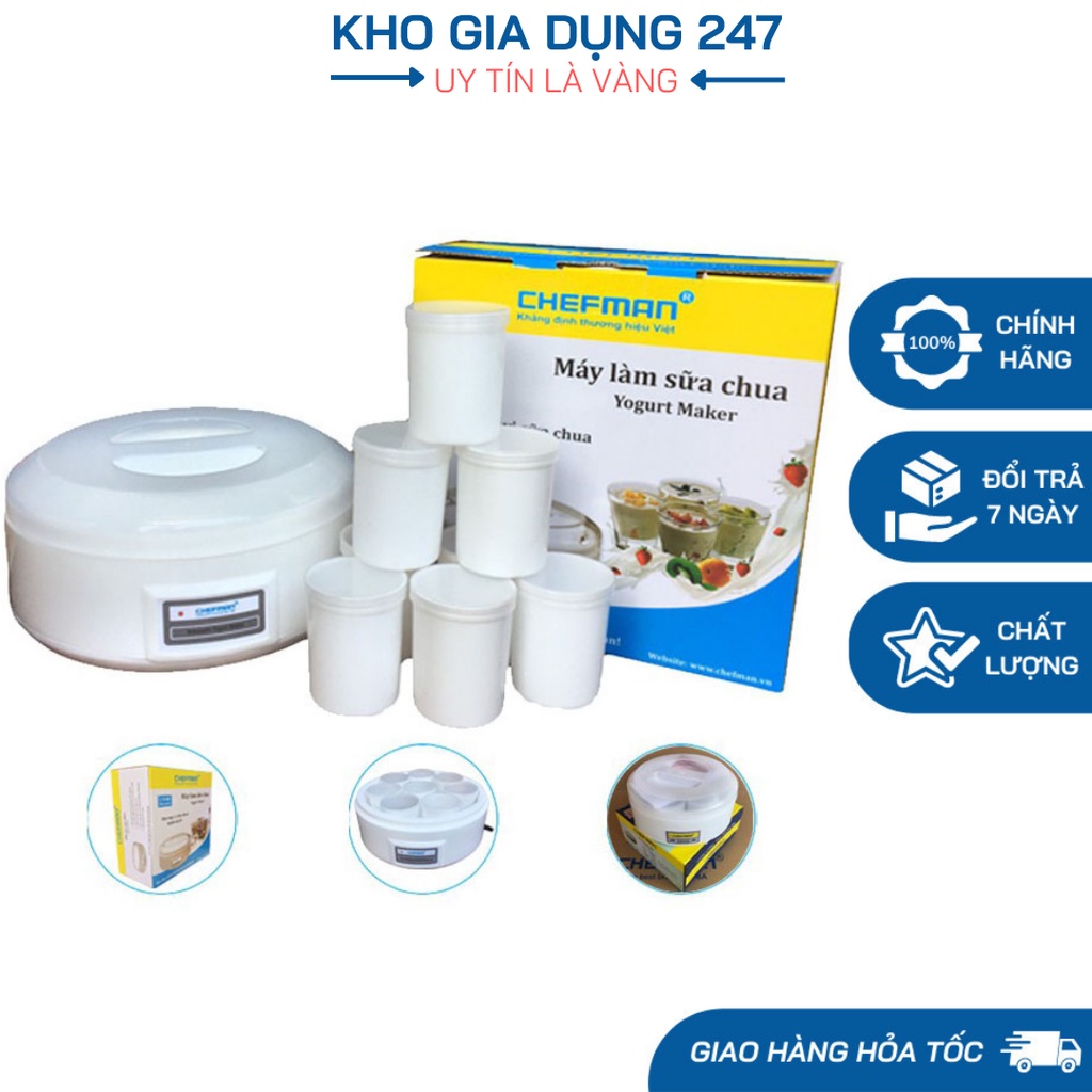 Máy Làm Sữa Chua Chefman 8 Cốc Nhựa Cao Cấp - Giúp Làm Sữa Chua Ngon - An Toàn Cho Sức Khỏe