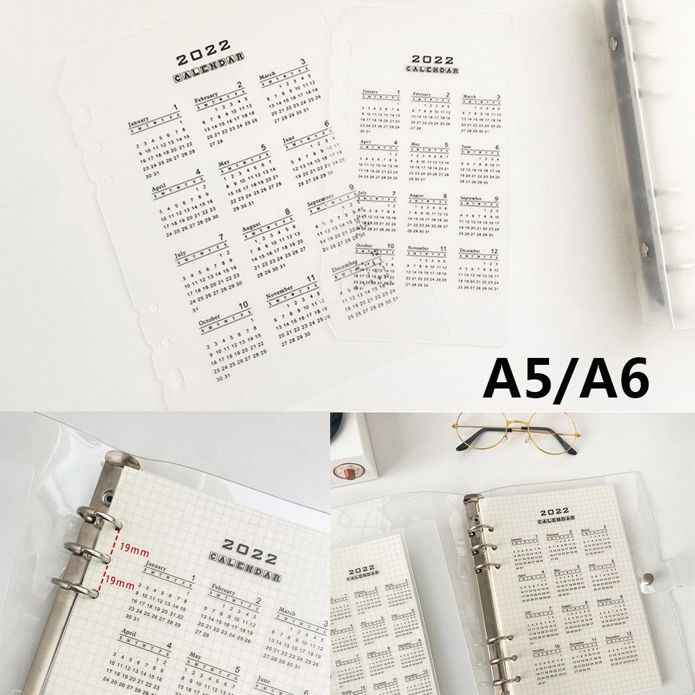 Tờ lịch 2022 cho sổ tay ghi chú A5/ A6 chất lượng cao