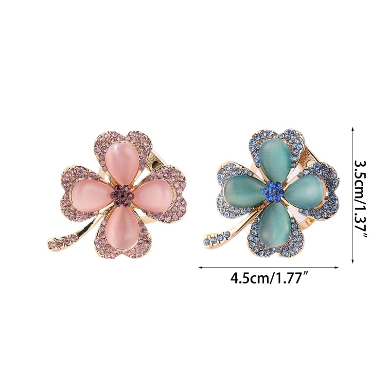 Ghim Cài Áo Hình Cỏ Bốn Lá Đính Đá Thời Trang