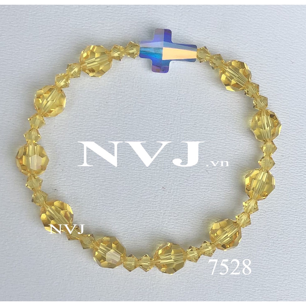 Swarovski Rosary – Vòng tay chuỗi Mân côi pha lê hạt tròn 5000 8ly nhiều màu tùy chọn, Trang sức NVJ PhaleAo