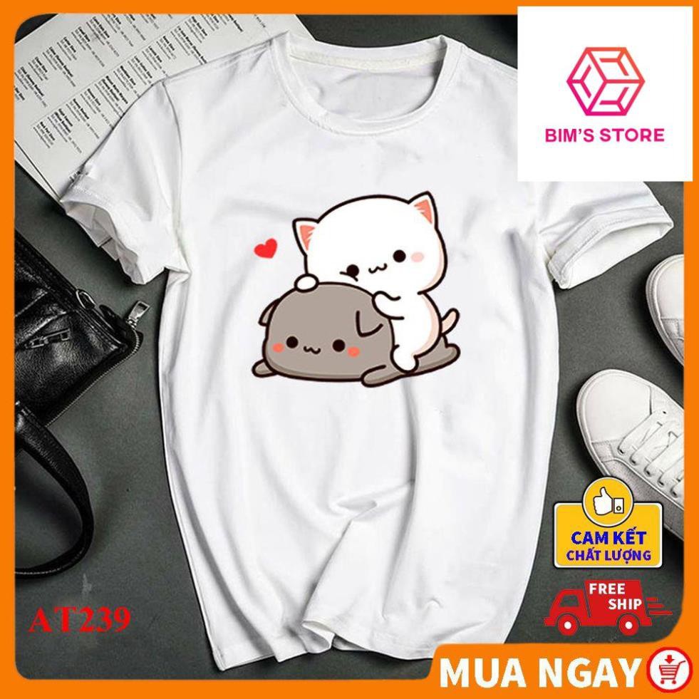 Áo đôi nam nữ tình yêu bạn thân đẹp giá rẻ Đồ đôi nam nữ gia đình đáng yêu vải thun mềm mịn thoáng mát