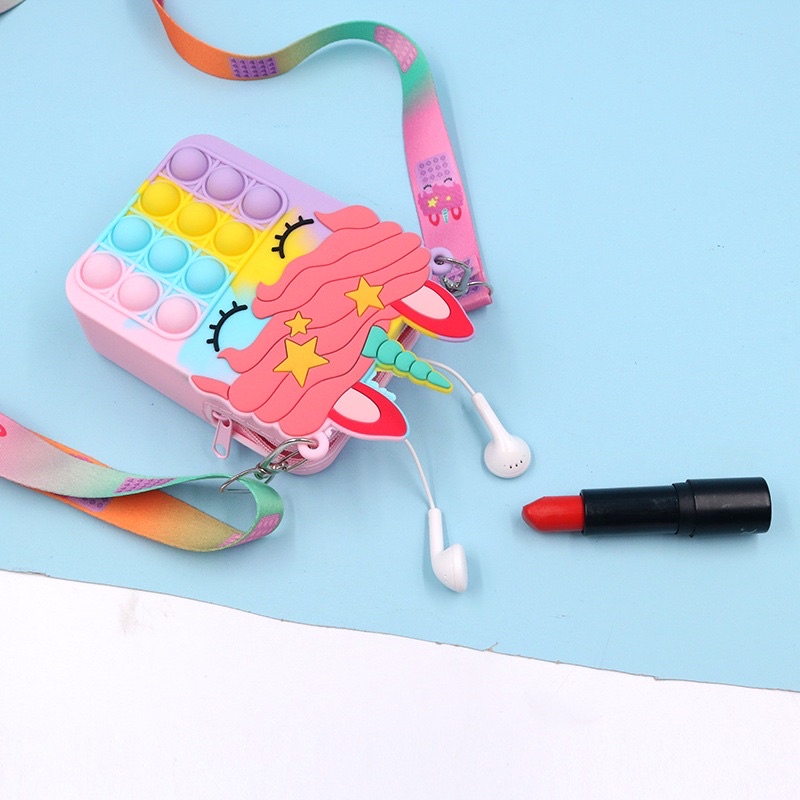 [ Rẻ Vô Địch] Pop ít túi đeo mẫu Squid game đeo chéo phiên bản giải toả căng thẳng MINI cho bé.