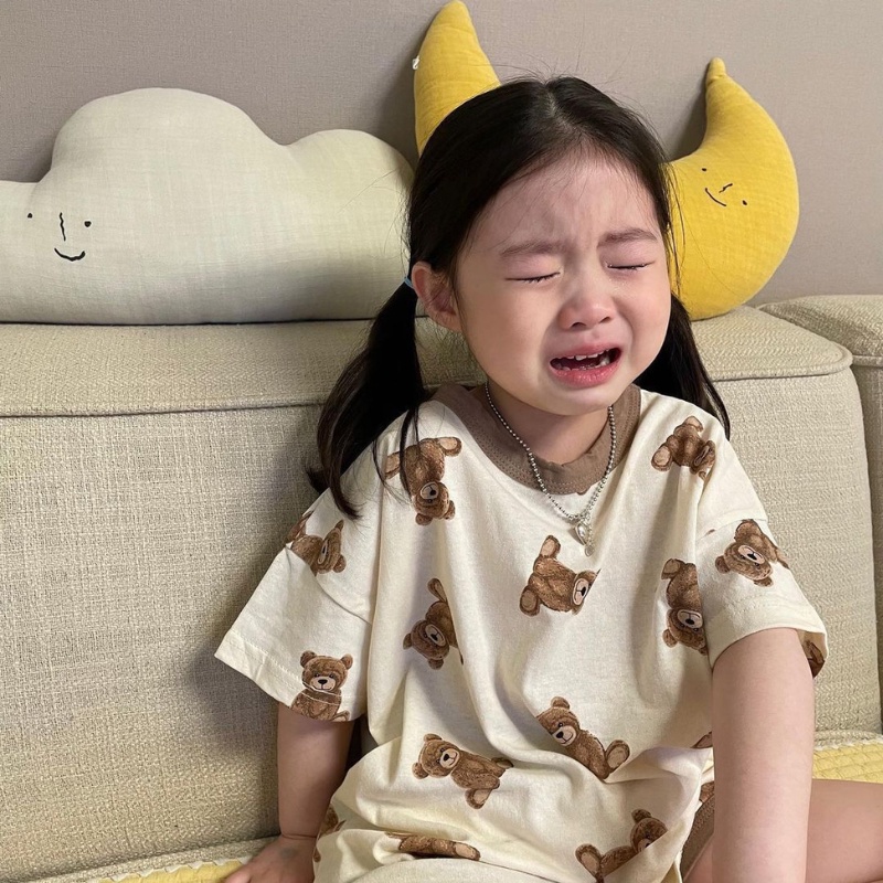 [Vải thun ] Đồ bộ bé trai bé gái Lotuka hình Gấu, quần áo trẻ em mặc nhà mùa hè 4-18kg