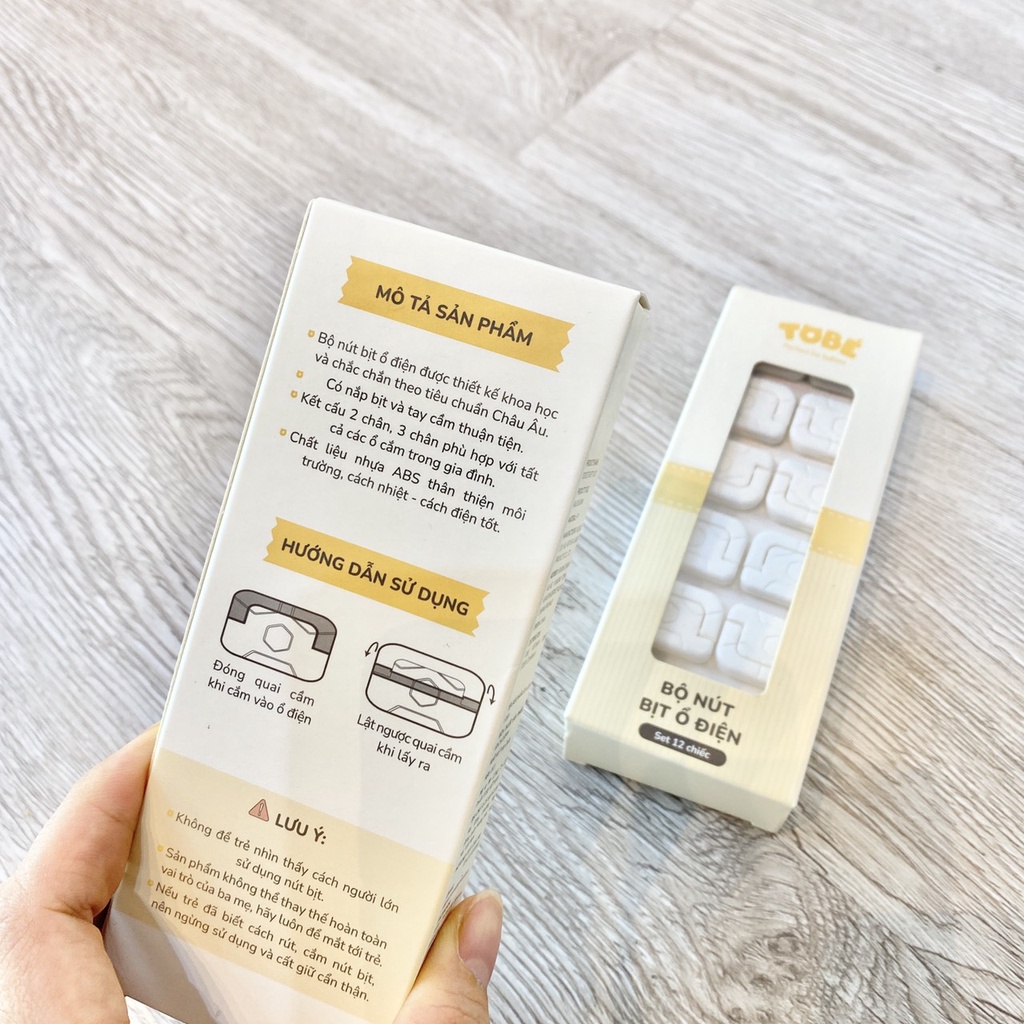 Bộ Nút Bịt Ổ Điện TOBÉ Chống Giật 2 Chân Cao Cấp Nhỏ Gọn Chắc Chắn Bảo Vệ An Toàn Cho