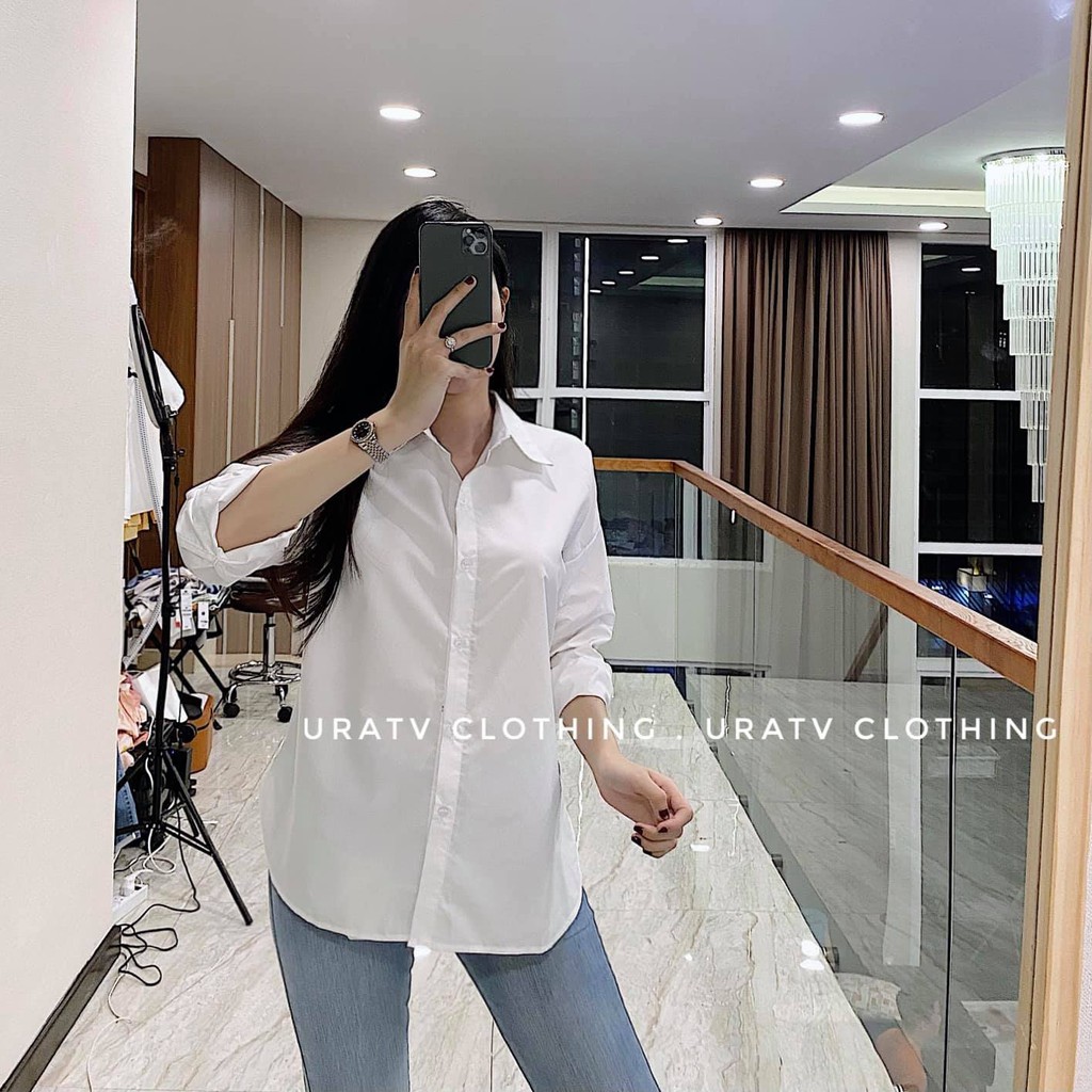 [FREESHIP - ẢNH CHÍNH CHỦ] Áo SƠ MI trắng tay dài VẠT BẦU ZR 195