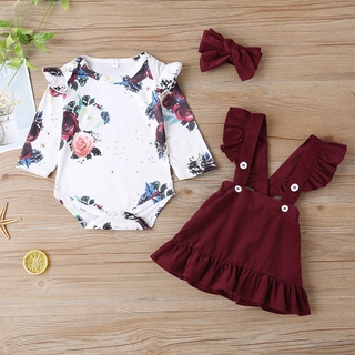 Set áo liền quần tã và váy yếm kèm băng đô xinh xắn cho bé