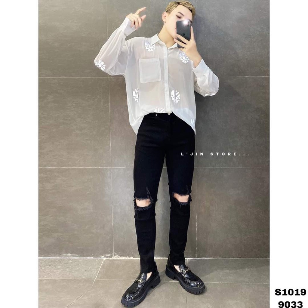 SƠ MI XUYÊN THẤU HÌNH ĐẦU LÂU PHẢN QUANG - LJINSTORE | BigBuy360 - bigbuy360.vn