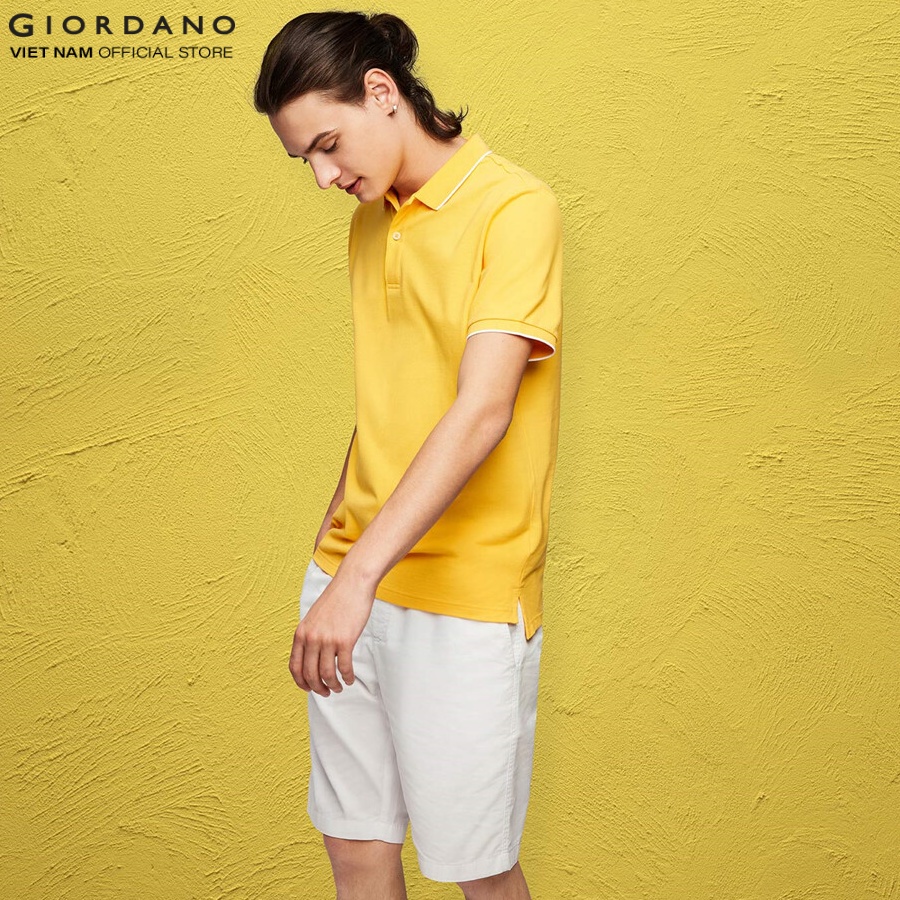 [Special Deal] Áo Thun Nam Trơn Ngắn Tay Có Cổ Giordano Polo 01011018