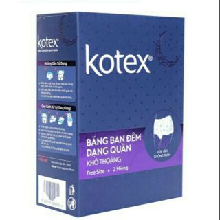 Kotex ban đêm dạng quần hộp 2 mieng