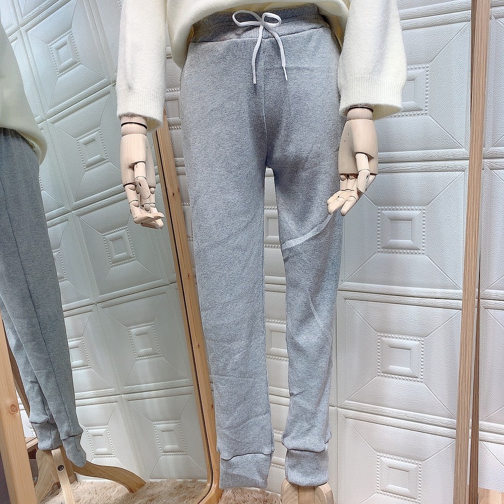 Quần jogger len tăm bo gấu lưng thun dày dặn 1L03