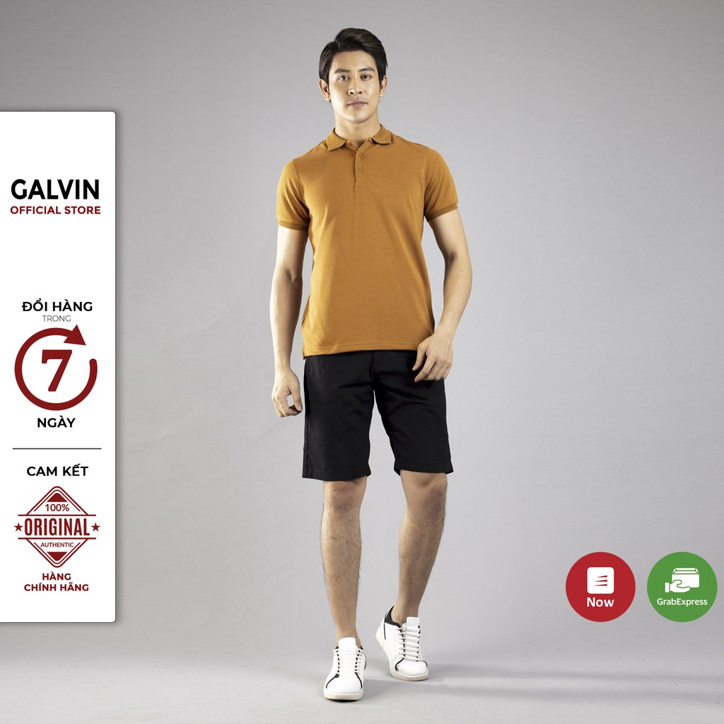 Galvin - Quần short nam giả Jeans chất cotton kaki co giãn có khóa túi QSGV22