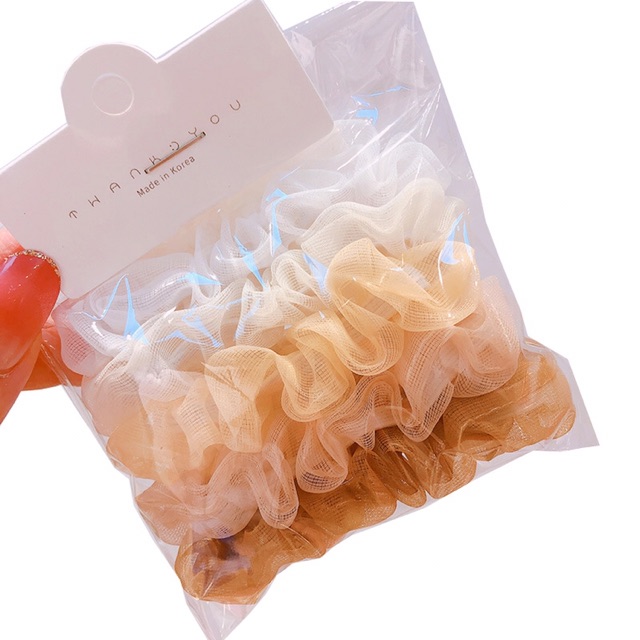 Scrunchie xinh xắn nhiều màu, buộc tóc vải nhiều màu xinh xắn. Nơ buộc tóc bằng vải đáng yêu