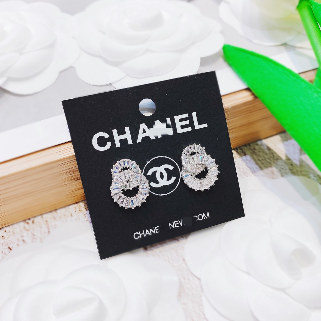 Bông tai xi bạch kim đá loại 1 thời trang cao cấp dành cho nữ MS0055