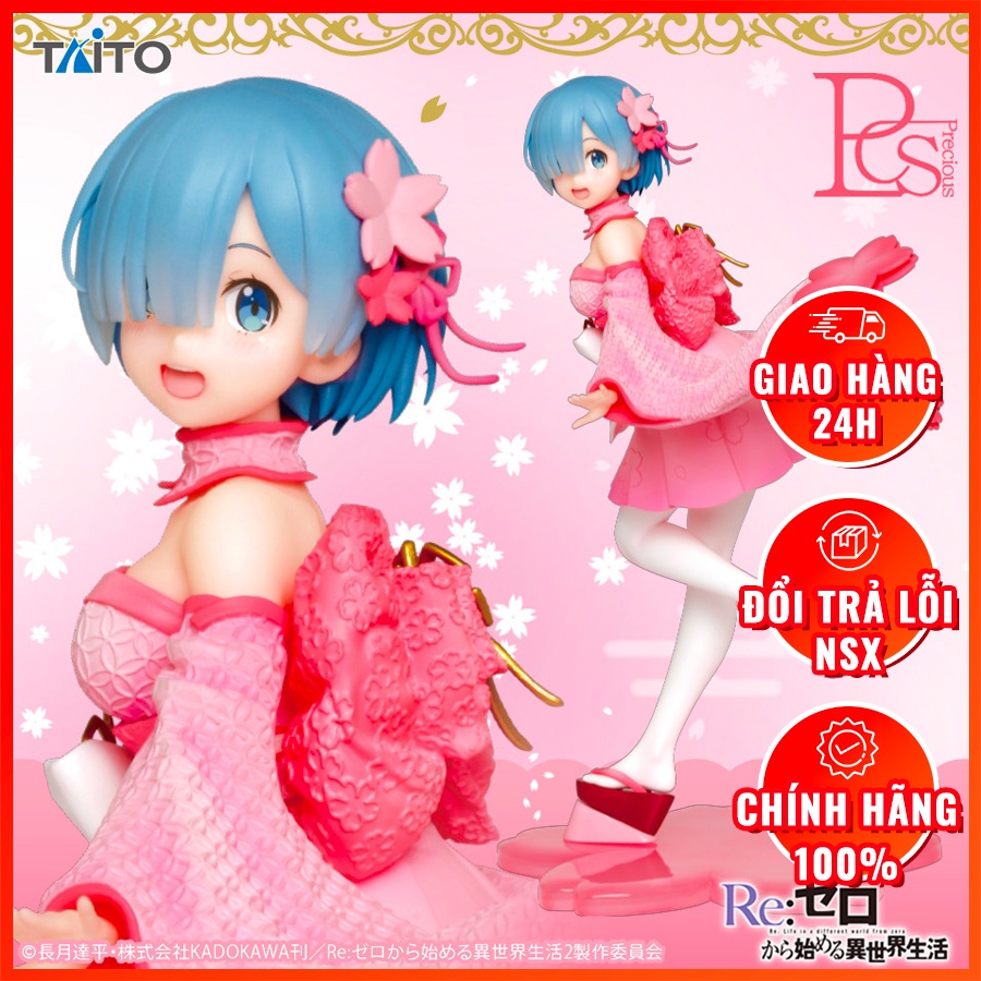 Mô Hình Figure Chính Hãng Anime Re:Zero, REM, Precious Figure, Sakura, TAITO, Nhật Bản