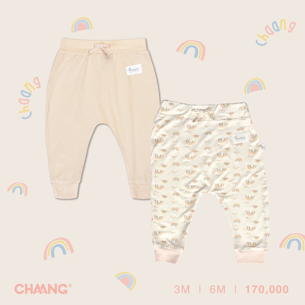 Chaang Set 2 quần dài sơ sinh SUMMER hồng phấn