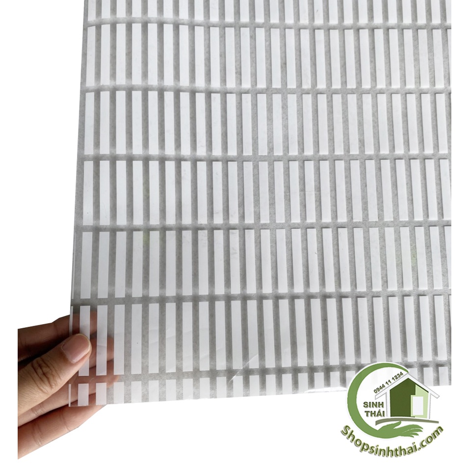 Giấy decal dán kính kẻ sọc ngắt quãng màu trắng  có sẵn keo