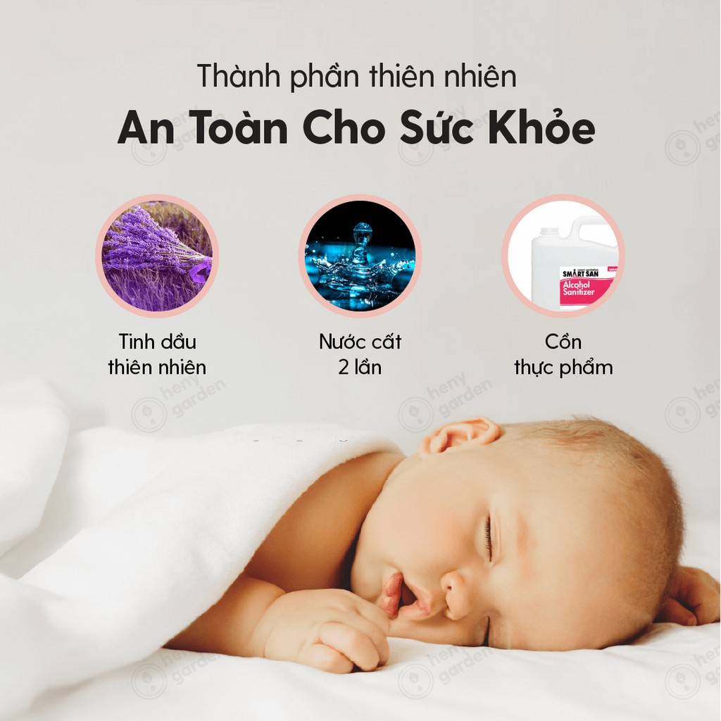 Xịt Thơm Hương Cam Chanh Sả 100ml | Khử Mùi Phòng, Mùi Hôi Giày, Diệt Khuẩn | Tặng Tinh Dầu Mẫu Thử | Heny Garden