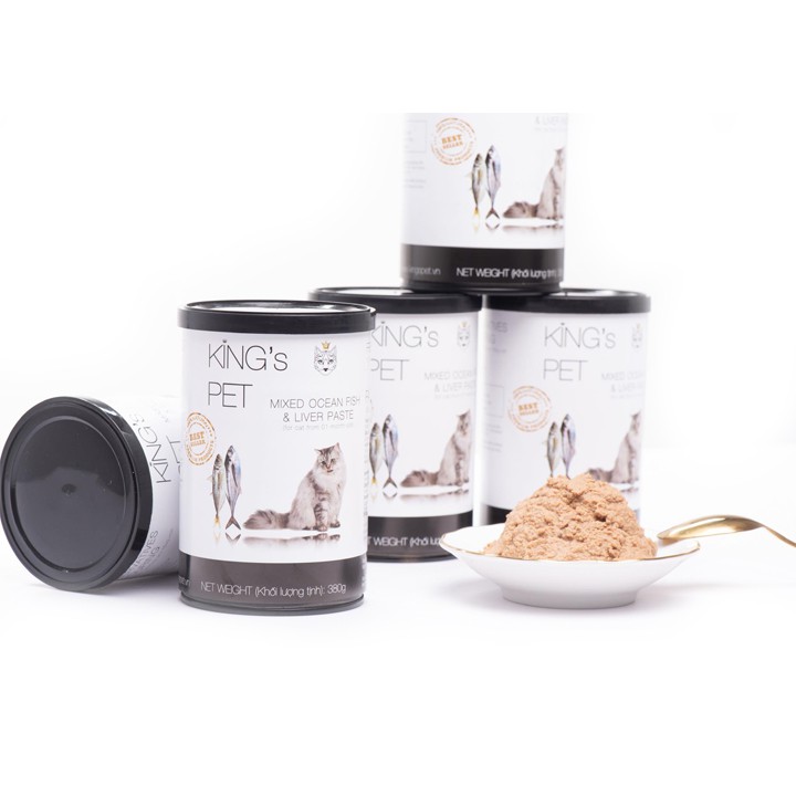 Thức ăn Pate cho mèo Kings Pet vị cá hộp 380gr
