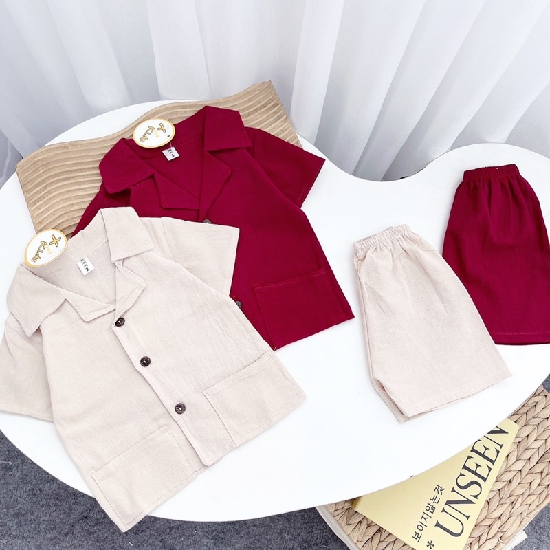[SET CHO BÉ] Bộ đũi hàn sơmi 2 màu cho bé
