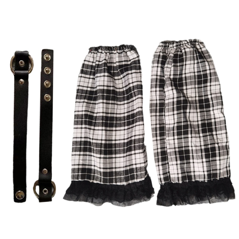 Youyo Vớ Giữ Ấm Chân Phối Ren Kẻ Sọc Caro Phong Cách Lolita Harajuku Thời Trang Cho Nữ