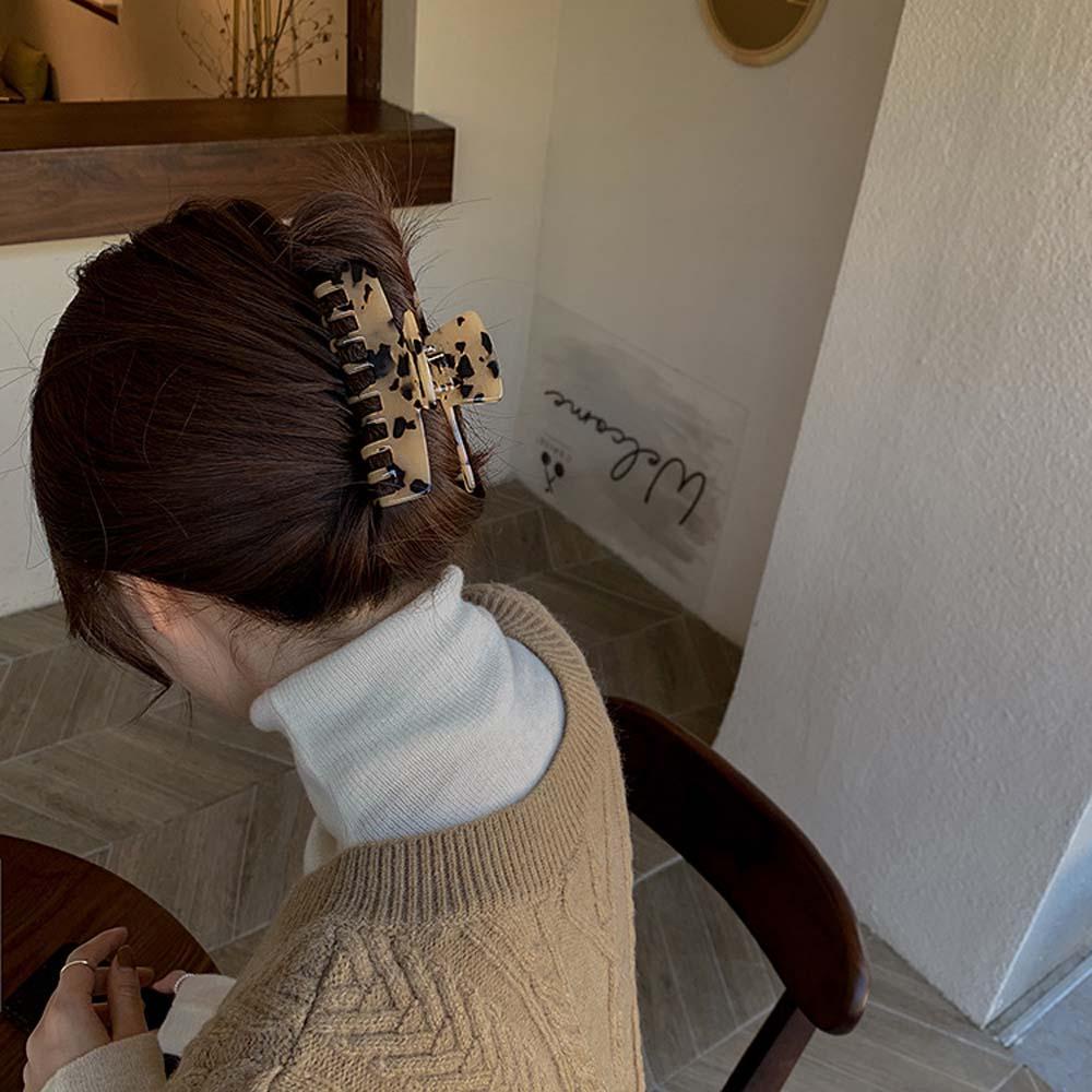 Kẹp Tóc Họa Tiết Da Báo WMES15H Phong Cách Hàn Quốc Cổ Điển Dành Cho Nữ