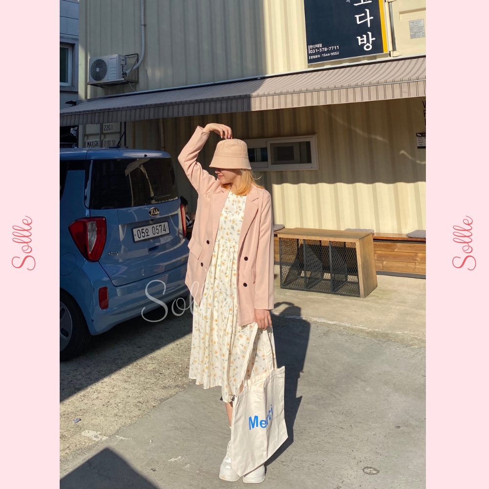 Váy suông dài đầm babydoll hoa nhí vintage oversize nữ tính mùa hè Sollle VBD006