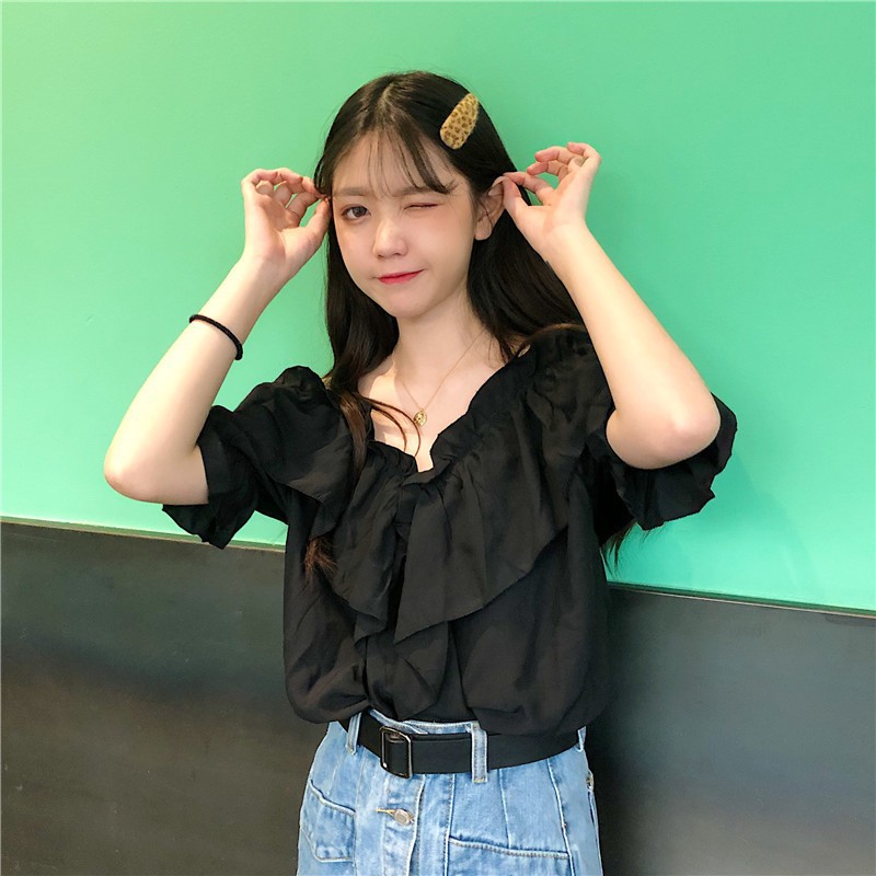 Áo kiểu dáng rộng tay phồng thời trang cho nữ