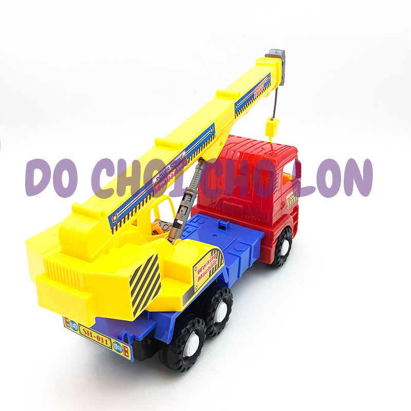 Đồ chơi xe cẩu móc SH011 bằng nhựa chạy trớn size 40x12x18cm