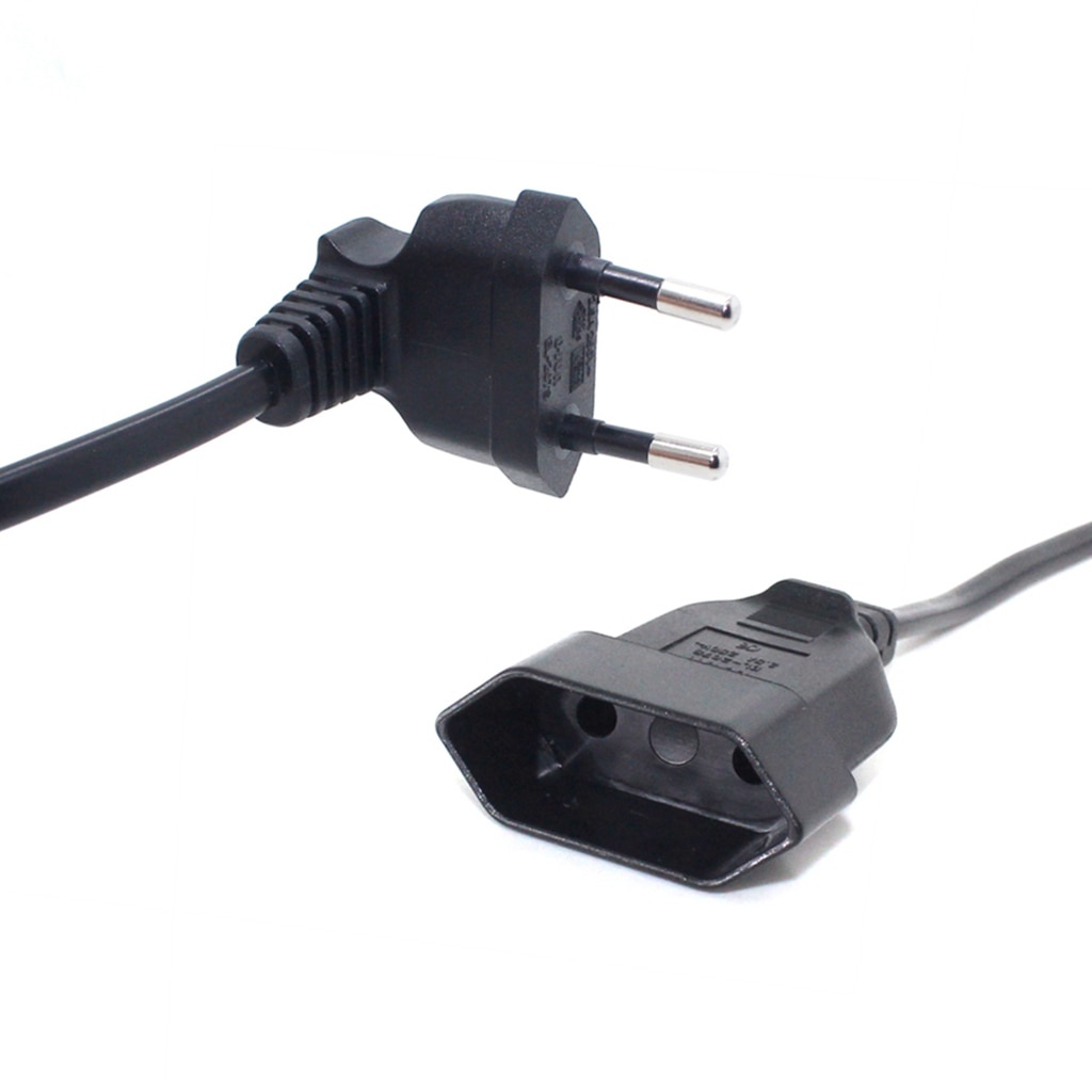 Dây Cáp Nối Dài Chuyển Đổi Phích Cắm 90 Độ Sang Ổ Cắm 0.3m / 0.6m / 1.8m Eu 2prong