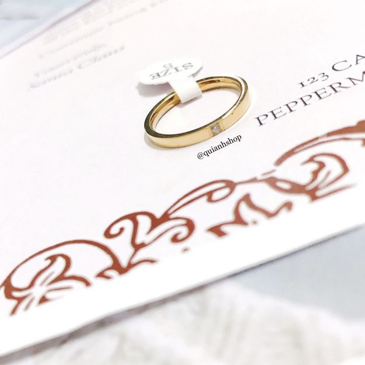 Nhẫn Titan - Nhẫn Titan Đính 1 Đá Chìm Màu Vàng