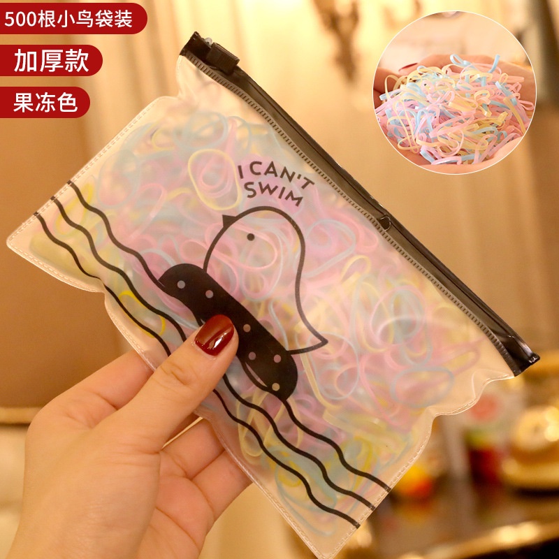 Set 500/1000 dây thun buộc tóc dùng một lần nhiều màu