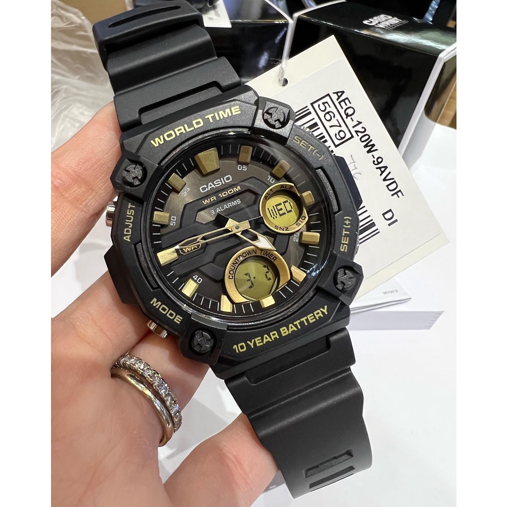 Đồng Hồ Nam Dây Nhựa Casio Standard AEQ-120W-9AVDF Chính Hãng - AEQ-120W-9A Pin 10 Năm
