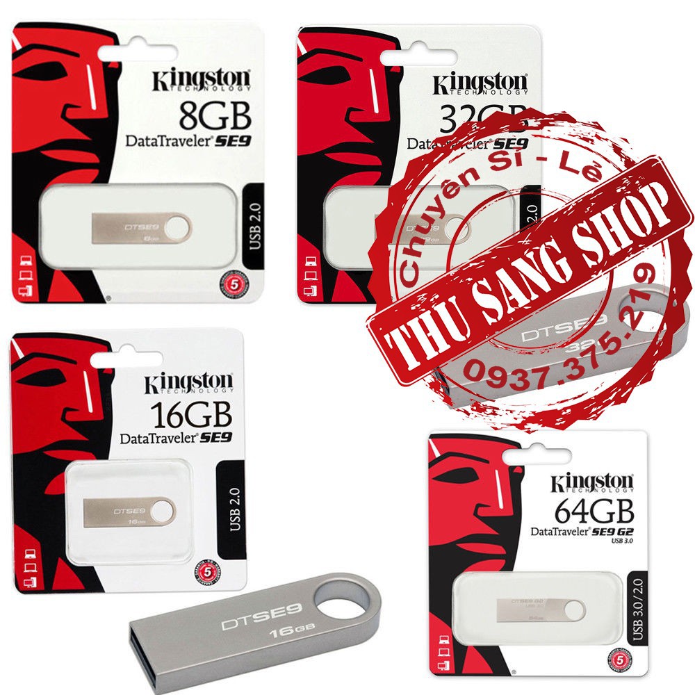 [BH 24T] USB Kingston SE9 2.0 64GB, 32GB,16GB, 8GB, 4GB chống nước