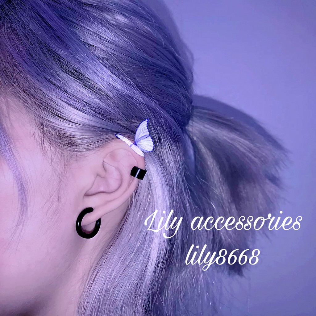 Set Ear Cuff set 2 kẹp tai titan không cần xỏ lỗ không gỉ không đen cho nam nữ