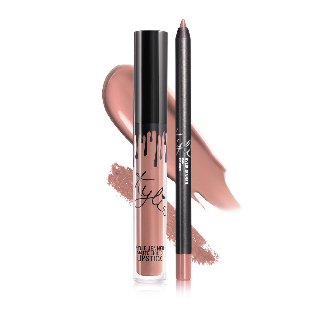 Bộ son Kylie Liquid Lipstick + Lip Liner (bare)