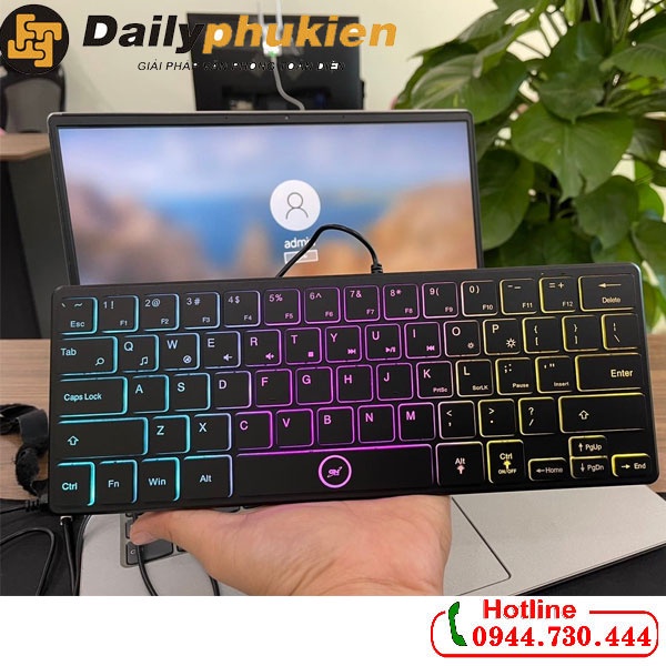 [Mã 33ELSALE hoàn 7% xu đơn 300k] Bàn phím mini Gnet GK64 có led chính hãng BH 12 tháng