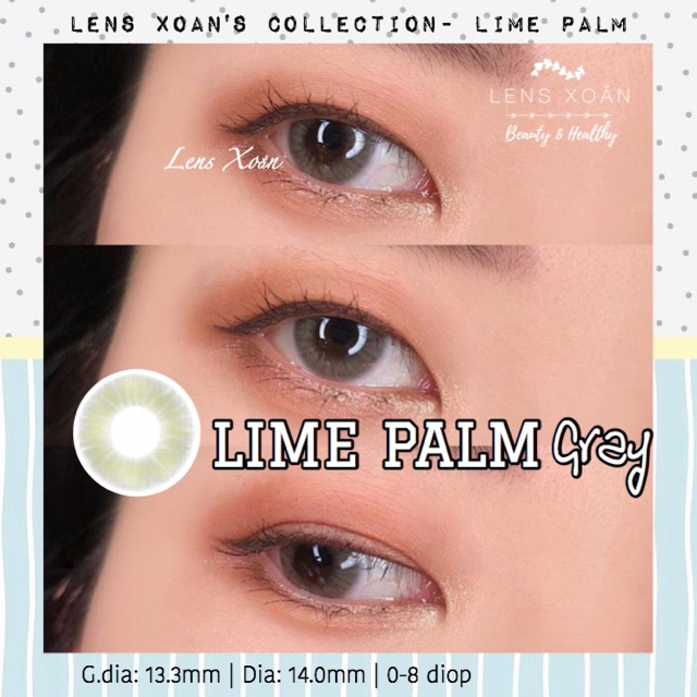 ÁP TRÒNG LIME PALM GRAY ( LENS TOWN ) | LENS XOẮN