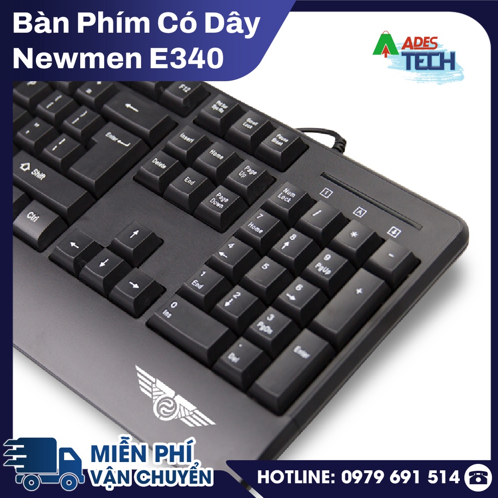 Bàn Phím Có Dây Newmen E340 | Bàn Phím Có kê tay | Chống Nước Vượt Trội | Bảo Hành Chính Hãng 12 Tháng