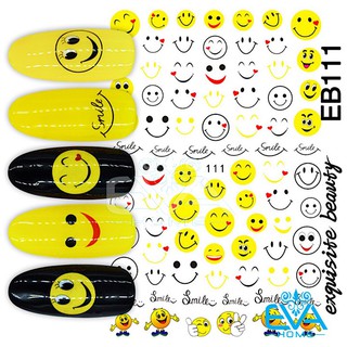 Decal Dán Móng Tay 3D Nail Sticker Hoạ Tiết Icon Mặt Cười EB111