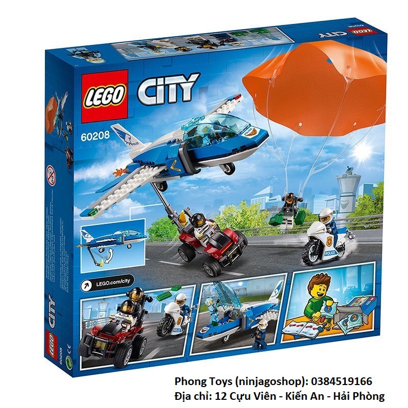 Lắp ráp xếp hình  city 60208  02127 Lari 11208: Đội nhảy dù - đặc cảnh swat 244 mảnh