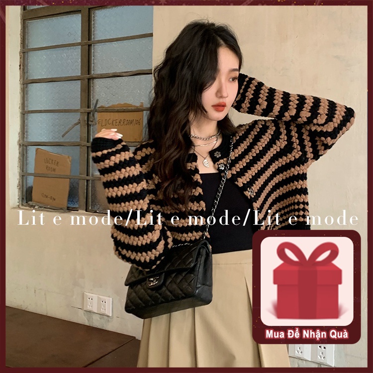 Áo Cardigan Dệt Kim Tay Dài Kẻ Sọc Thời Trang Hàn Quốc Cho Nữ | BigBuy360 - bigbuy360.vn
